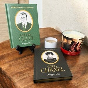 GUCCI & CHANEL DECORATIVE BOOKS WITH SCENTED CANDLES